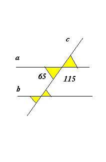 Дано две прямые а//в и медиана с один угол равен 65 градусов, найти углы 1,2,3