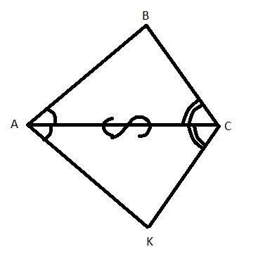 Дано: трикутник авс и трикутник акс ; кут вас= куту кас кут вса -куту кса ; довести: ав = ак