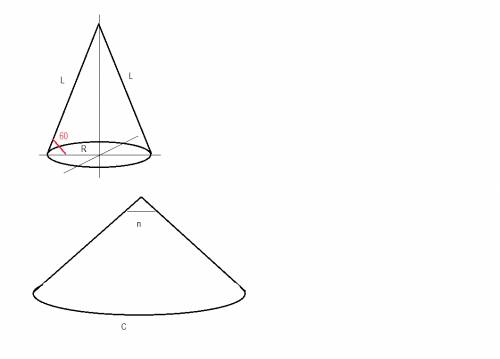 Решить. образующая конуса равна 40 см и наклонена к плоскости основания под углом 60 градусов. найди