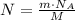 N=\frac{m\cdot N_A}{M}