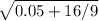 \sqrt{0.05+16/9}