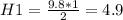 H1=\frac{9.8*1}{2}=4.9