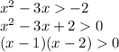 x^2-3x-2\\ x^2-3x+20\\ (x-1)(x-2)0