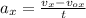 a_{x}=\frac{v_{x}-v_{ox}}{t}