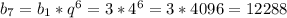 b_7=b_1*q^6=3*4^6=3*4096=12288