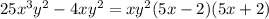 25x^3y^2-4xy^2=xy^2(5x-2)(5x+2)