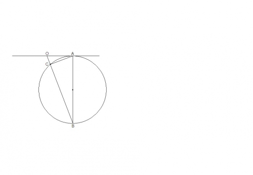 Отрезок ав - диаметр окружности, прямая оа - касательная к окружности, а прямая ов пересекает окружн
