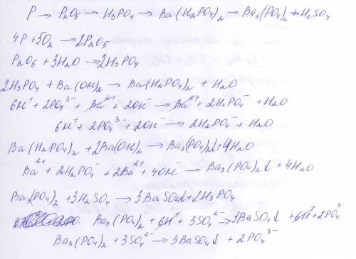 Напишите уравнение реакций, с которых можно осуществить следующие превращения р-> р2о5-> н3ро4