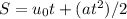 S = u_{0}t+(at^2)/2