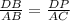 \frac{DB}{AB}= \frac{DP}{AC}