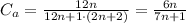 C_a=\frac{12n}{12n+1 \cdot {(2n+2)}}=\frac{6n}{7n+1}