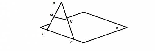 Одна из сторон треугольника лежит в плоскости альфа. докажите, что прямая, проходящая через середины