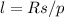 l=Rs/p