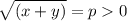 \sqrt{(x+y)}=p0
