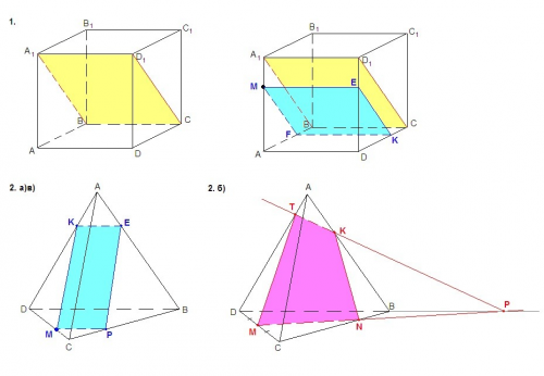 Сечение! ,; 1)дан куб abcda₁b₁c₁d₁.постройте сечение куба плоскостью а₁вс.постройте сечение куба пло