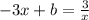 -3x+b=\frac{3}{x} 