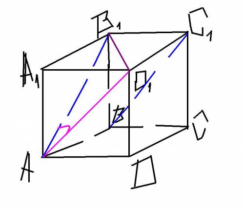 Надо! длина ребра куба abcda1b1c1d1 равна а. вычислить угол между а) прямыми ab1 и bc1 ; б) прямой a