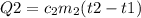 Q2=c_{2}m_{2}(t2-t1)