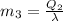 {{m}_{3}}=\frac{{{Q}_{2}}}{\lambda }