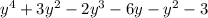 y^4+3y^2-2y^3-6y-y^2-3