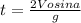 t = \frac {2Vo sina} {g}