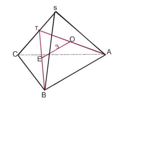 Sabc- тэтраэдр . точка т-внутренняя точка отрезка sc, точки о,е-середины отрезков ат и вт. вычислите