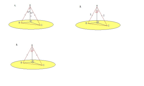 1) из некоторой точки а (черт. 4) проведены к данной плоскости р перпендикуляр ао = 1 см и две равны