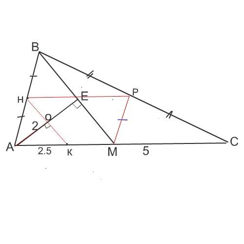 Сторона ac в треугольнике abc равна 10 и bc=2* ab. найти длину медианы bm , если известно, что расст