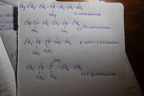 Составить 4 изомера для октана и дать им название.