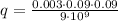 q=\frac{0.003\cdot 0.09\cdot 0.09}{9\cdot 10^9}