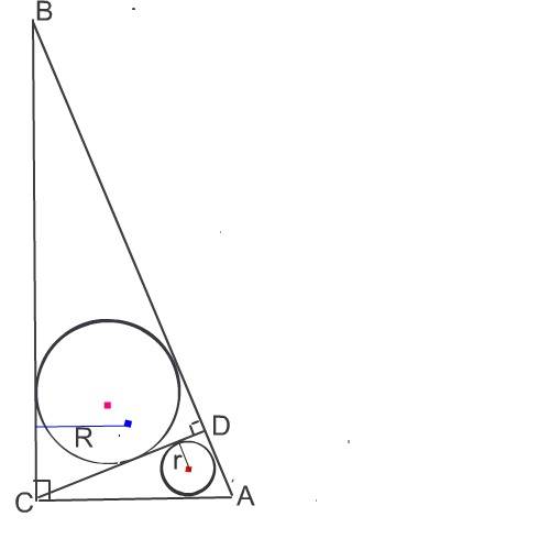 Прямоугольный треугольник разделен высотой, проведённой к гипотенузе, на два треугольника, в которые