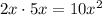 2x\cdot 5x=10x^2