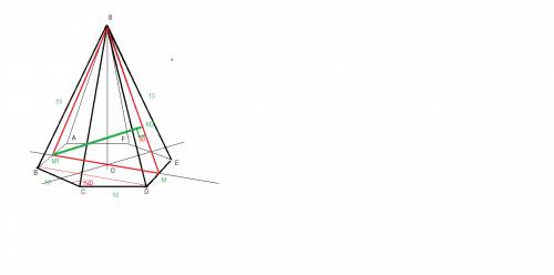 Вправильной шестиугольной пирамиде sabcdef со стороной основания 10см и боковым ребром 13см. найдите