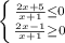 \left \{ {{\frac{2x+5}{x+1}\leq 0} \atop {\frac{2x-1}{x+1} \geq 0}} \right.