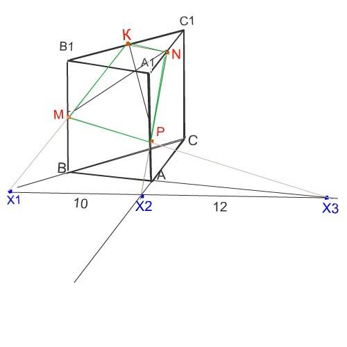 Дана треугольная призма abca1b1c1, в которой м, k, n и р — внутренние точки реберbb1, b1c1, a1c1 и a