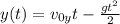 y(t) = v_{0y}t - \frac{gt^2}{2}