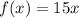 f(x)=15x