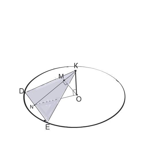 Отрезок de хорда основания конуса, которая удалена от оси конуса на 9 см. ko= 3 корней из 3 см, где 