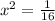 x^2= \frac{1}{16}