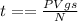 t==\frac{PVgs}{N}