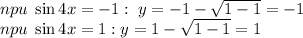 npu\;\sin4x=-1:\;y=-1-\sqrt{1-1}=-1\\npu\;\sin4x=1:y=1-\sqrt{1-1}=1