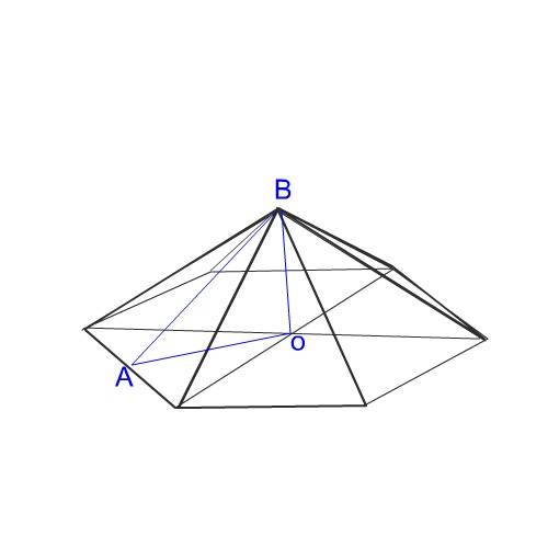 Найдите площадь боковой поверхности правильной шестиугольной пирамиды со стороной основания 4 см и в