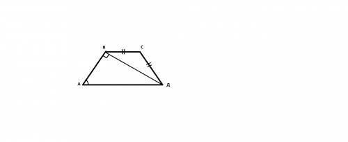 Диагональ bd трапеции abcd перпендикулярна стороне ab и угол bad=40 градусов. пологая , что меньшее 
