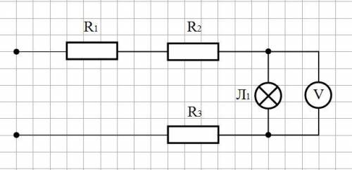 1. в цепь последовательно подключено 3 сопротивлением 1, 2 и 3 ом соответственно и лампочка. паралле
