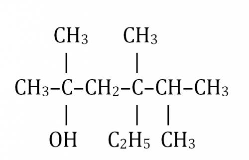 Написать структурную формулу: 2,4,5 - триметил -4 - этилгексанол - 2