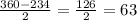 \frac{360-234}{2} = \frac{126}{2} = 63