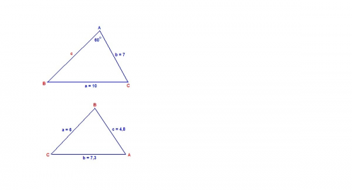 Решите треугольник по теореме sin и теореме cos угол а = 60 градусов , a = 10 ; b = 7 и по возможнос