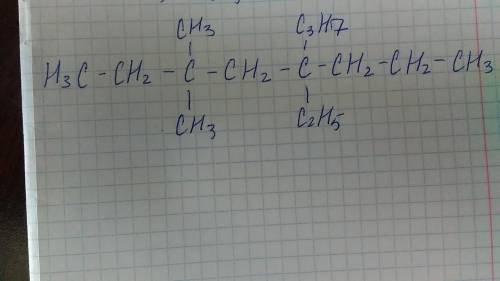 Составить структурную формулу углеводорода: 3,3 диметил - 5 пропил - 5 этилоктан