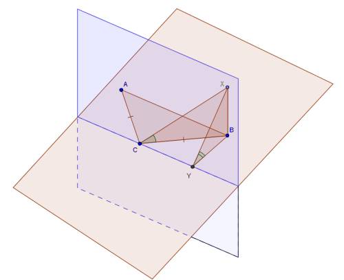 Через вершину прямого угла с равнобедренного прямоугольного треугольника авс проведена плоскость аль