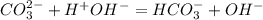 CO_3^{2-} + H^+OH^- = HCO_3^- + OH^-